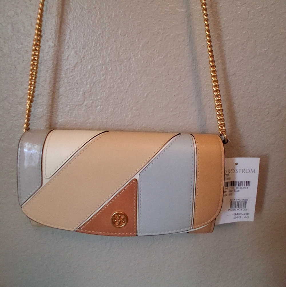 Tory Burch Cream and Tan Crossbody Bag